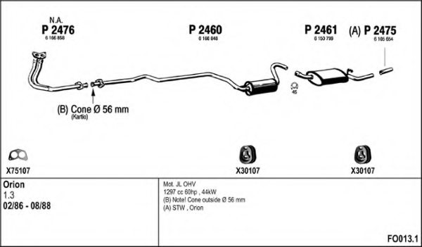 FENNO FO013.1 Exhaust System